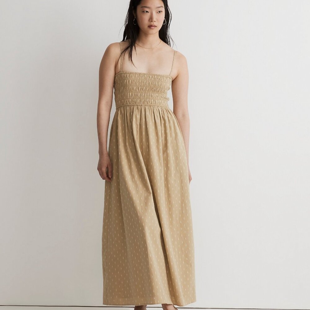 MADEWELL THEO SMOCKED MIDI DRESS SZ XL